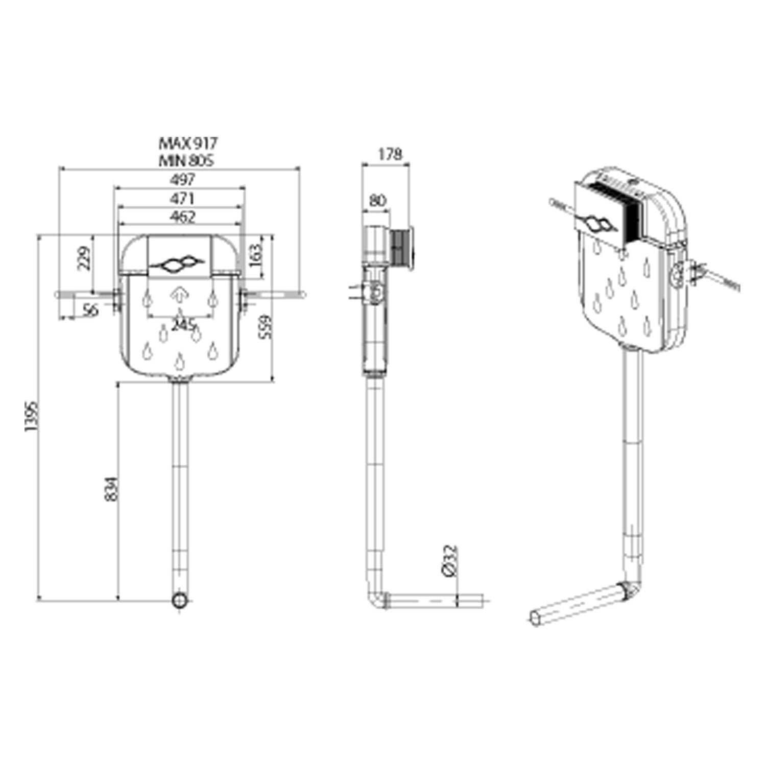 Creavit Tuvalet Taşı İçin Gömme Rezervuar 3-6 Litre Gövde - GR5006