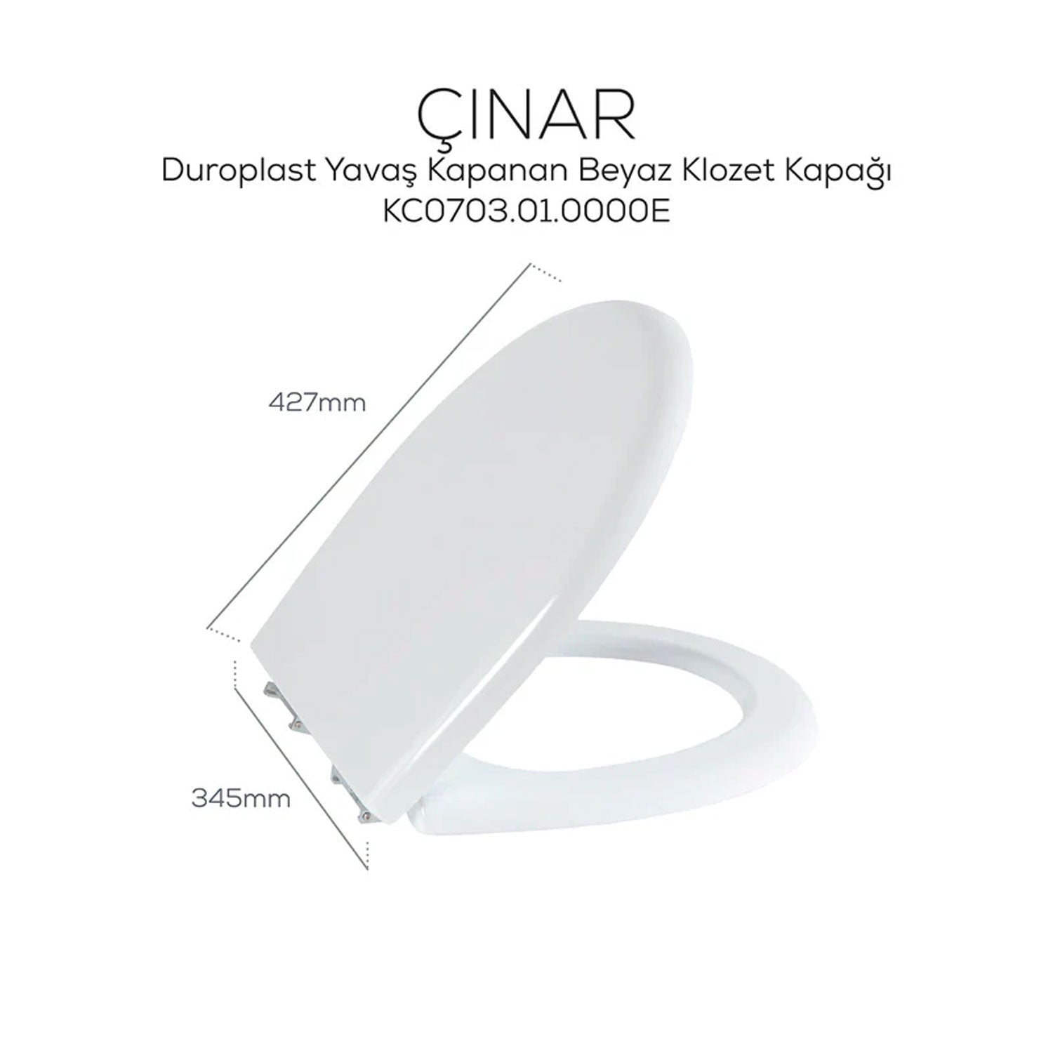 Creavit Çınar Duroplast Yavaş Kapanan Klozet Kapağı Beyaz - KC0703.01