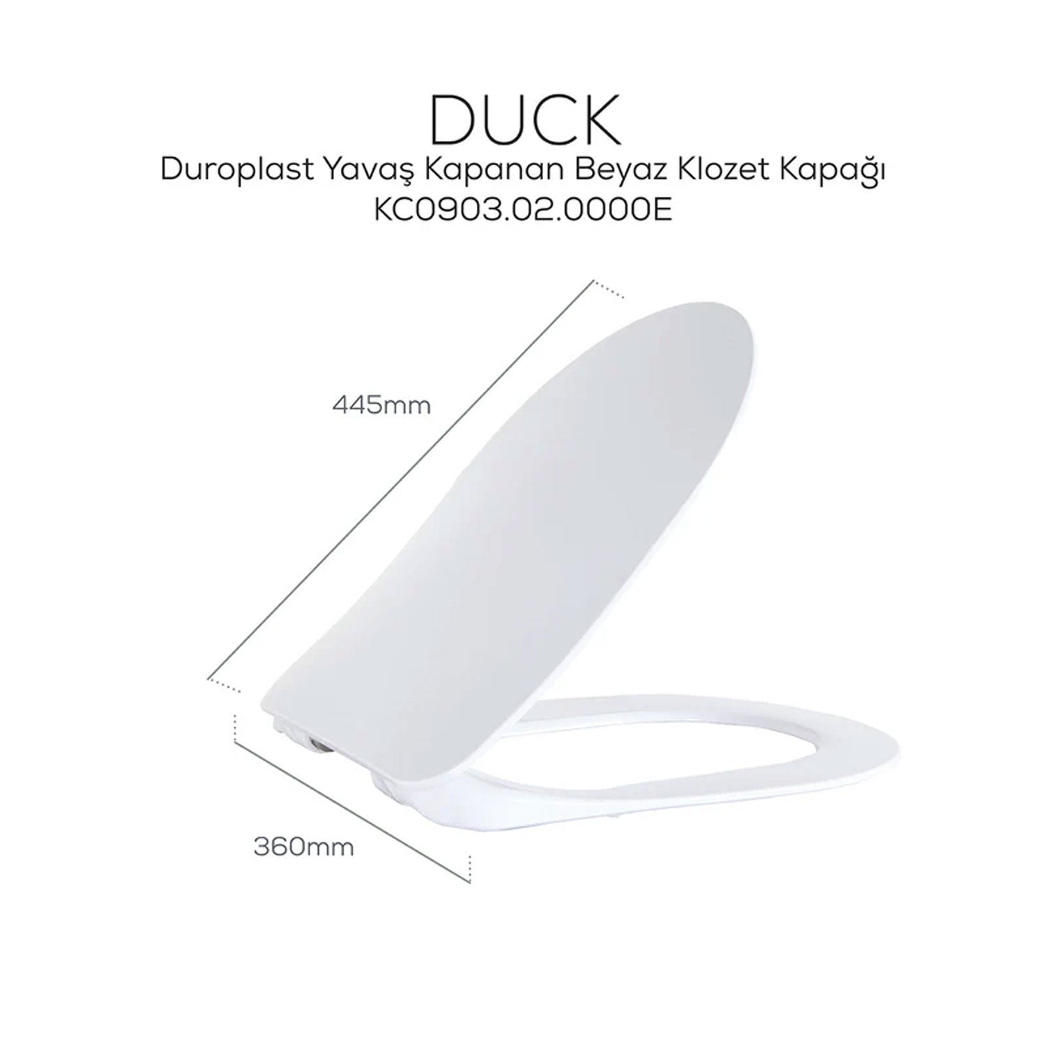 Creavit Duck Duroplast Yavaş Kapanan Klozet Kapağı Beyaz - KC0903.02