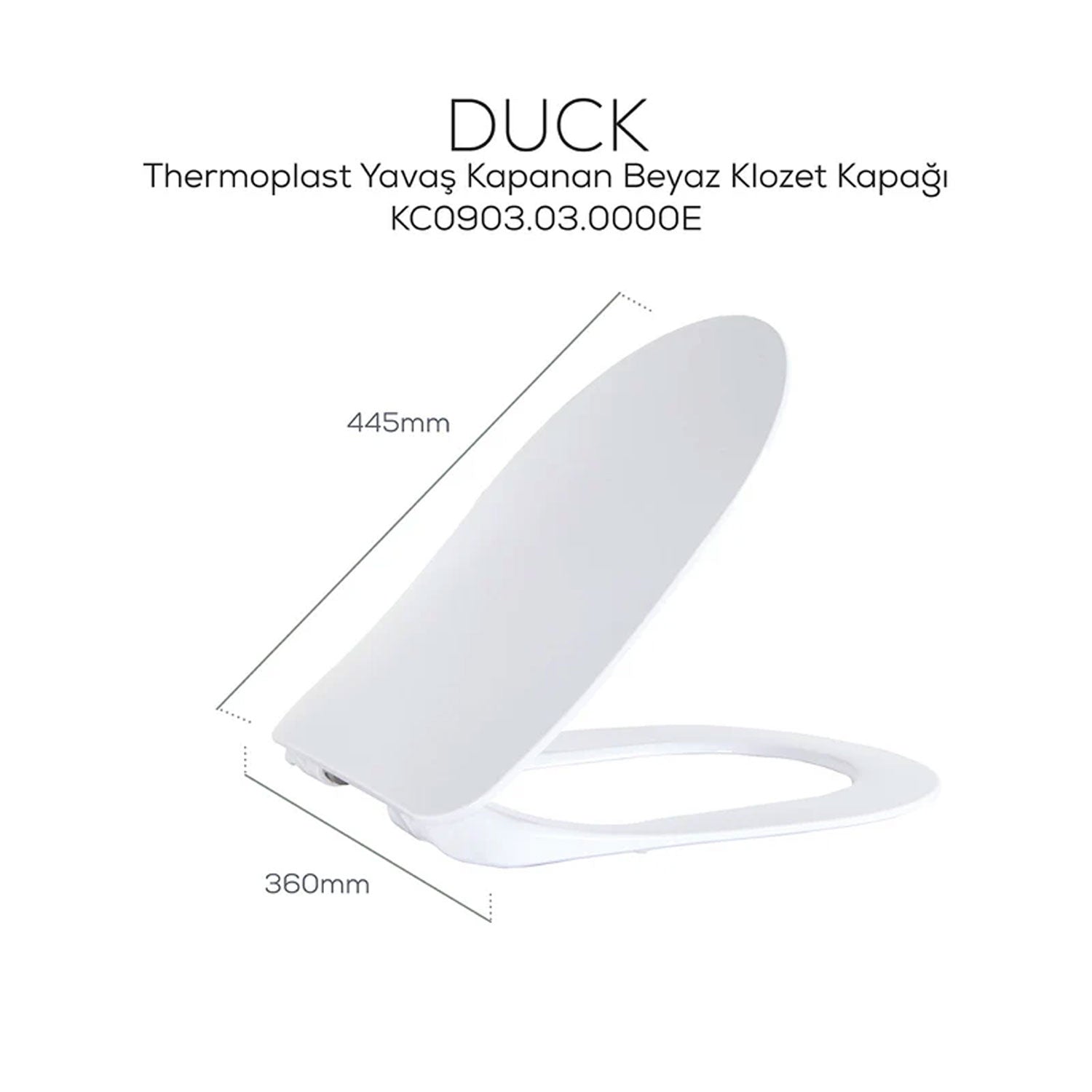 Creavit Duck Thermoplast Yavaş Kapanan Klozet Kapağı Beyaz - KC0903.03