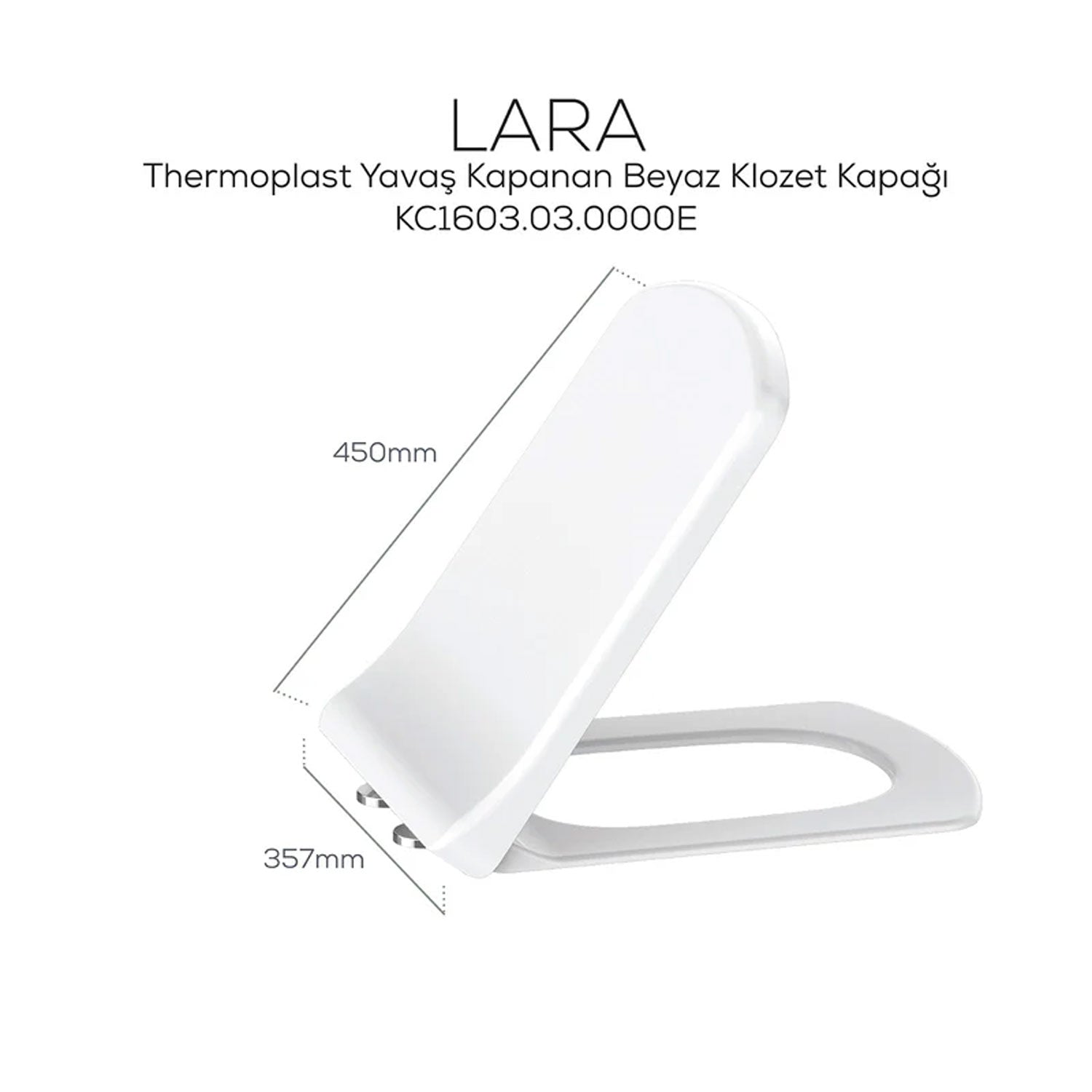 Creavit Lara Thermoplast Yavaş Kapanan Klozet Kapağı Beyaz - KC1603.03