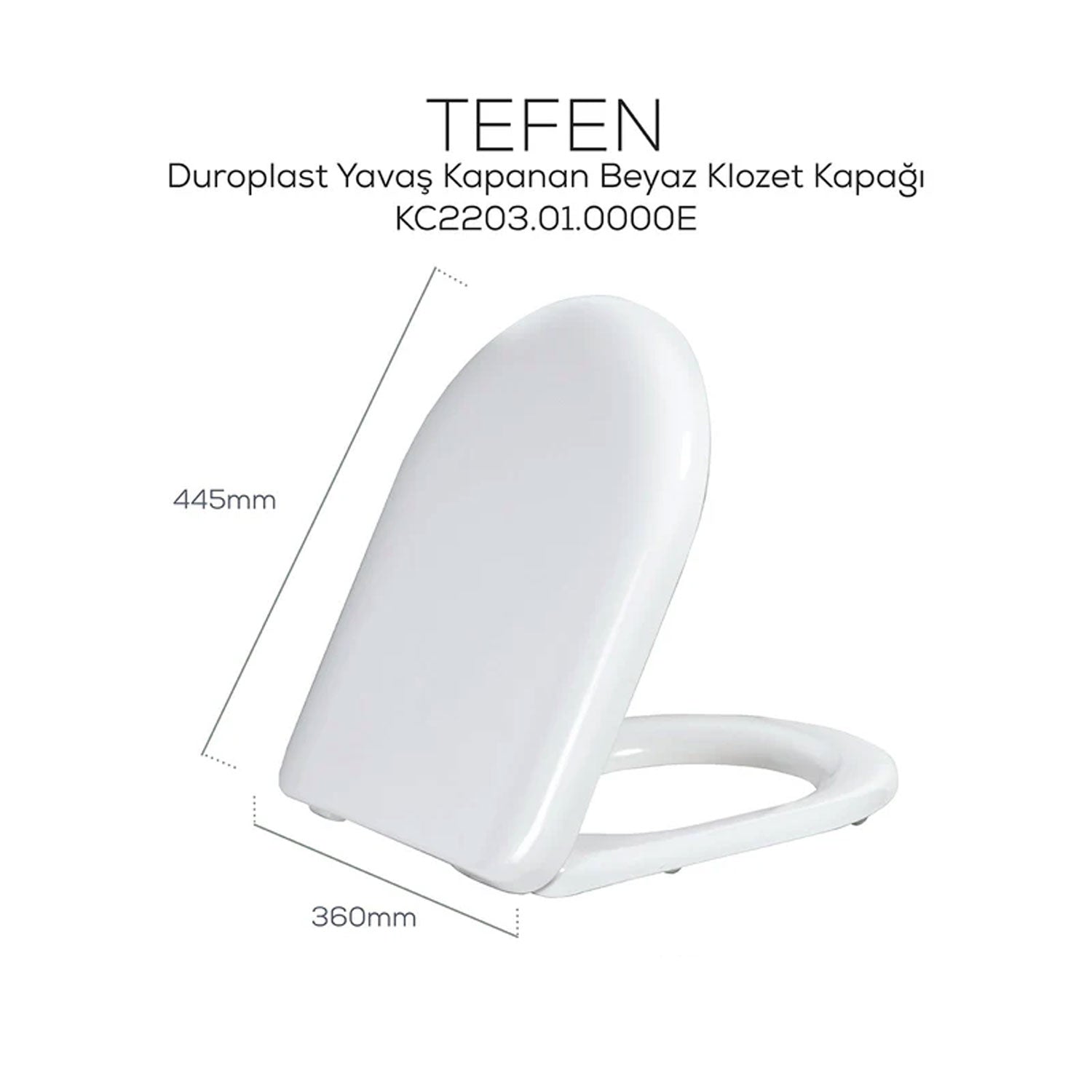 Creavit Tefen Duroplast Yavaş Kapanan Klozet Kapağı Beyaz - KC2203.01