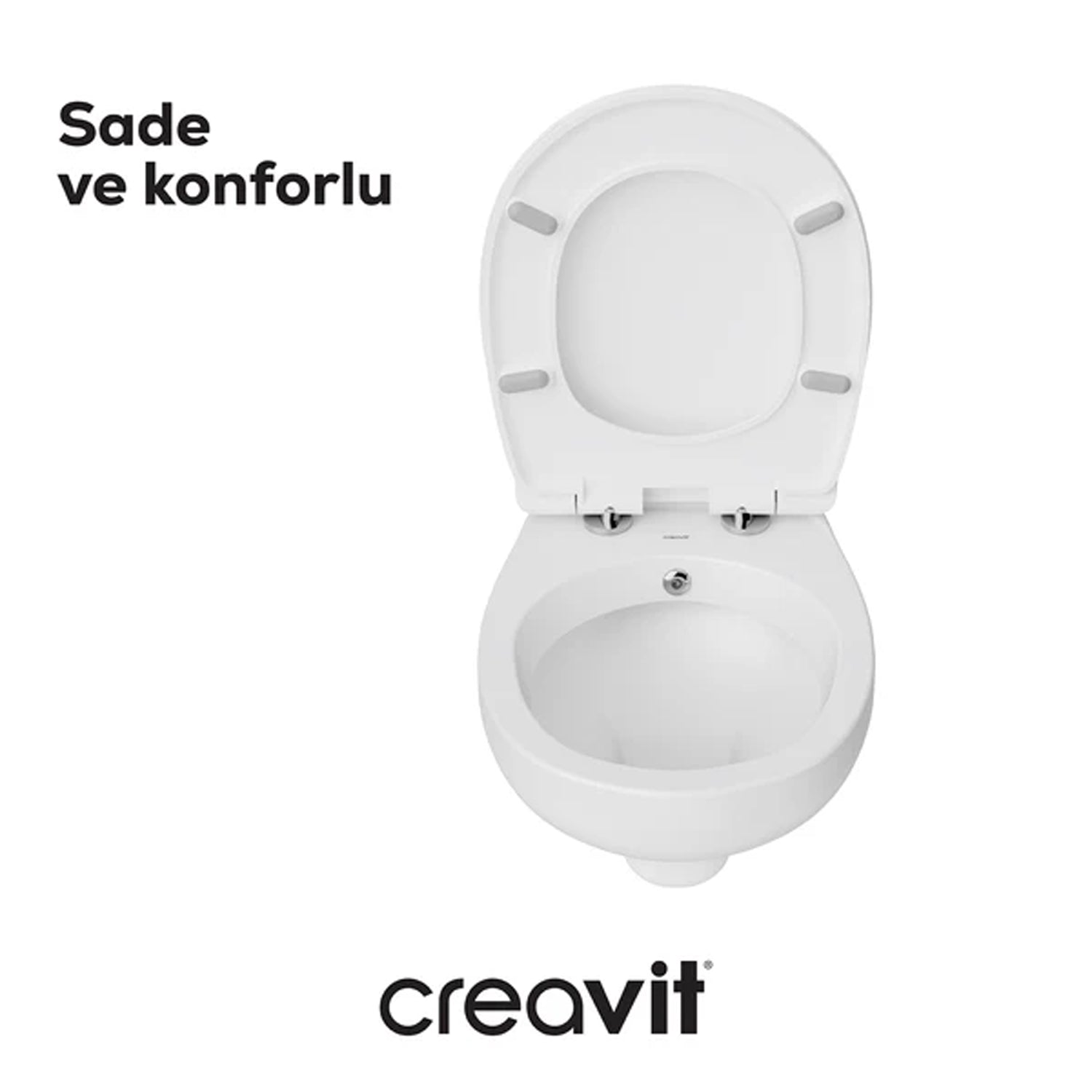 Creavit Perla Asma Klozet + Thermoplast Yavaş Kapanan Klozet Kapağı Beyaz - Set