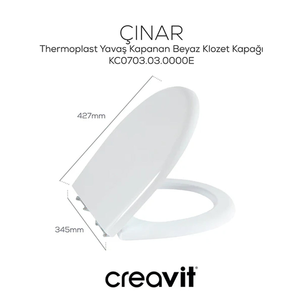 Creavit Perla Asma Klozet + Thermoplast Yavaş Kapanan Klozet Kapağı Beyaz - Set