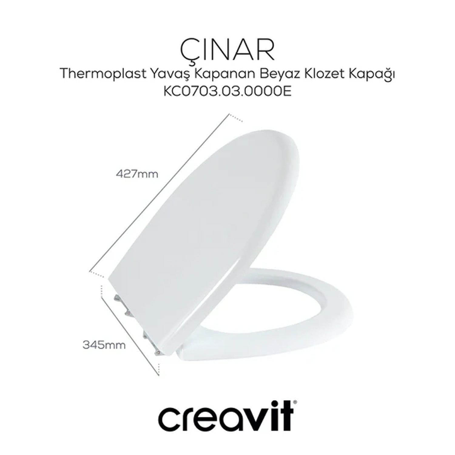 Creavit Perla Asma Klozet + Thermoplast Yavaş Kapanan Klozet Kapağı Beyaz - Set