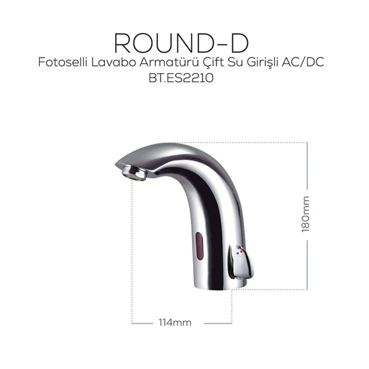 Creavit Fotoselli Lavabo Armatürü Çift Su Girişli AC/DC Krom - ES2210