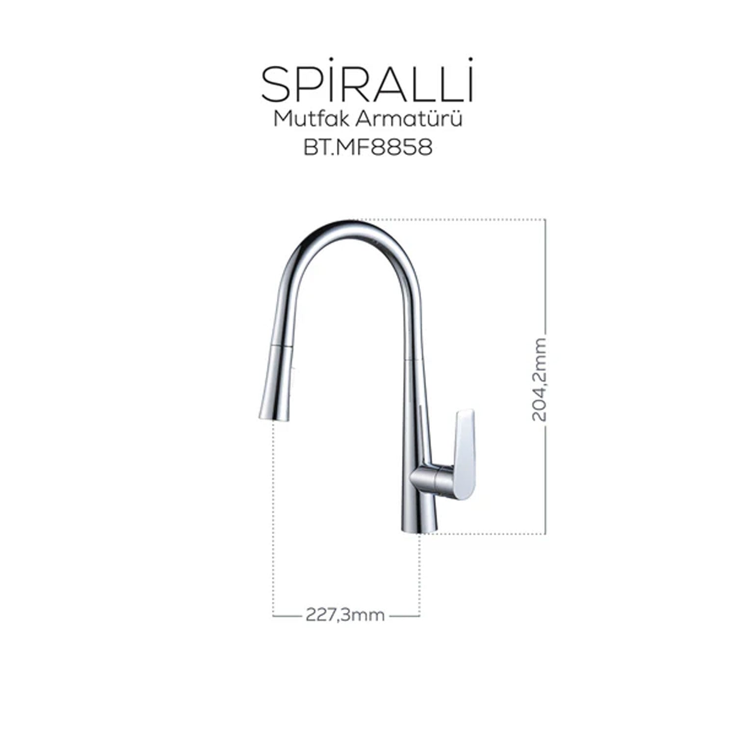 Creavit Spiralli Mutfak Armatürü Krom - MF8858