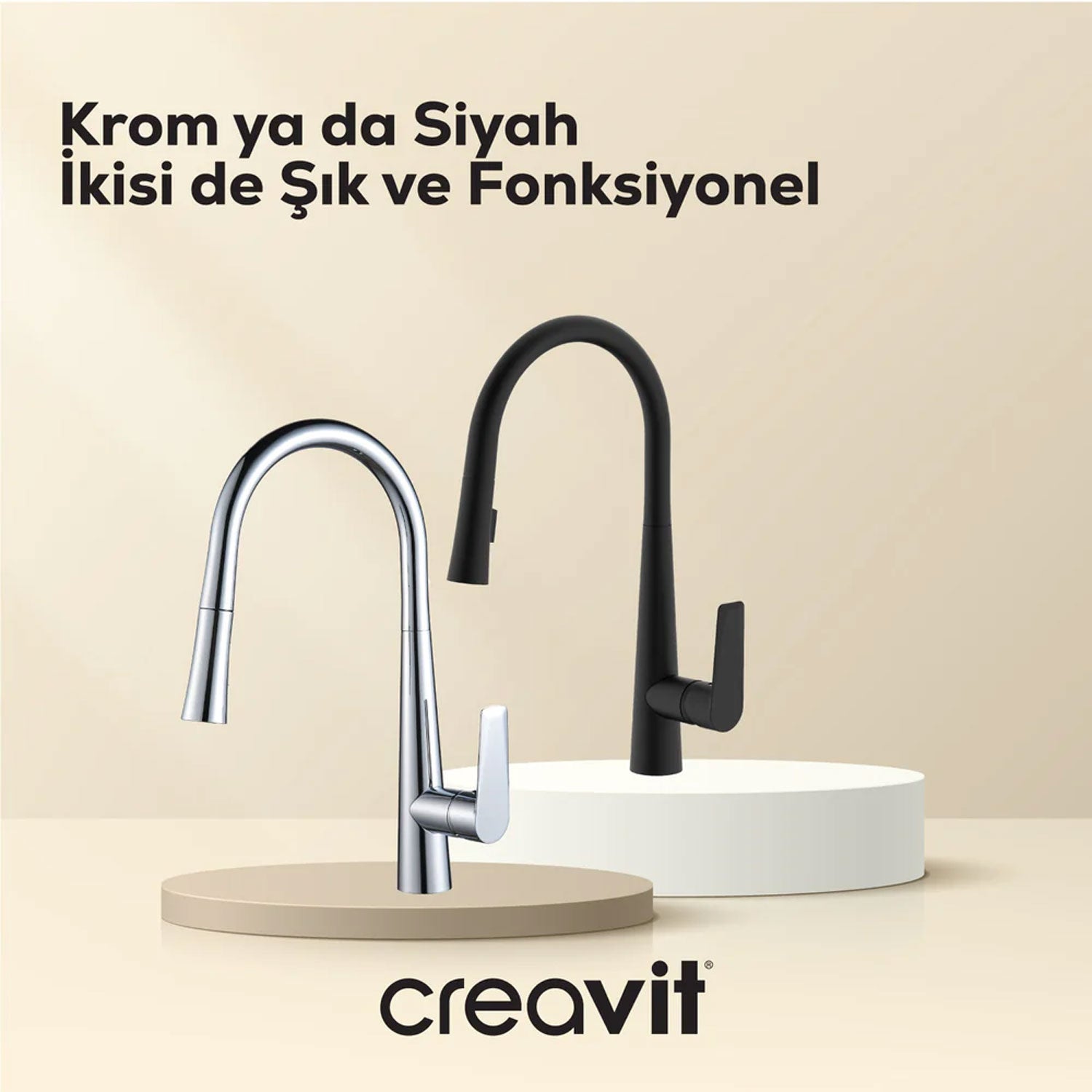 Creavit Spiralli Mutfak Armatürü Mat Siyah - MF8858S