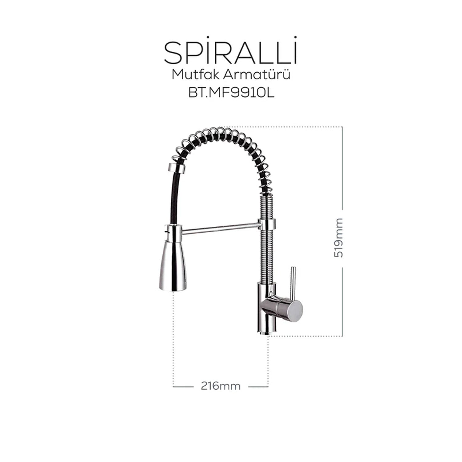 Creavit Spiralli Mutfak Armatürü Krom - MF9910L
