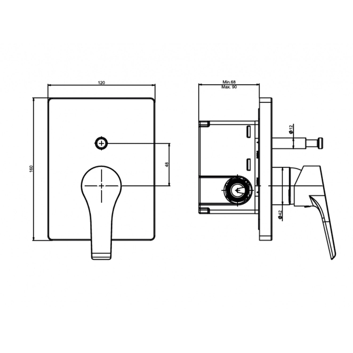 NSK Visia Plus Ankastre Banyo Bataryası | Prizmatik Krom - N2187002