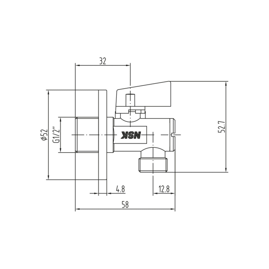 NSK 90 Derece Filtreli Ara Musluk Krom - N2512302