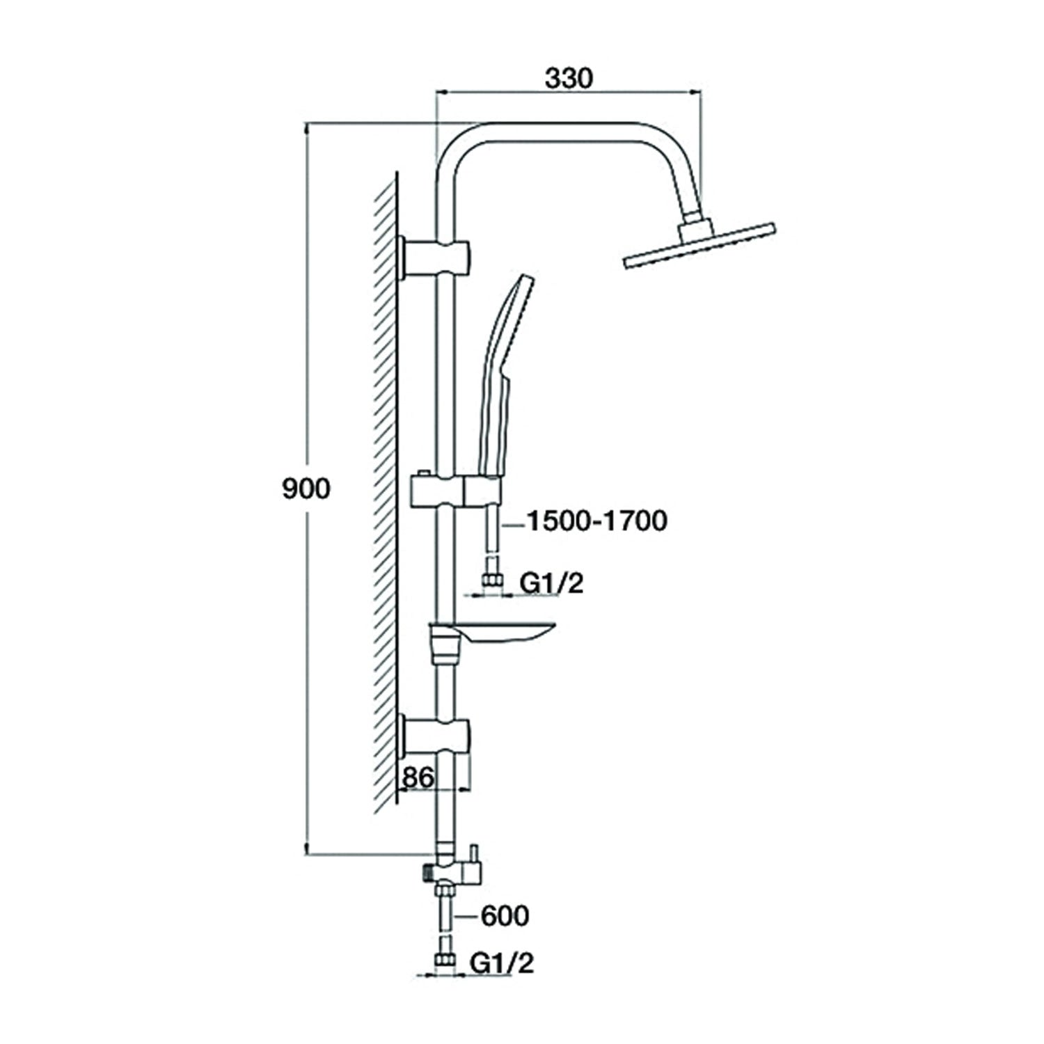 NSK Square Duş Sistemi Siyah - N2921729