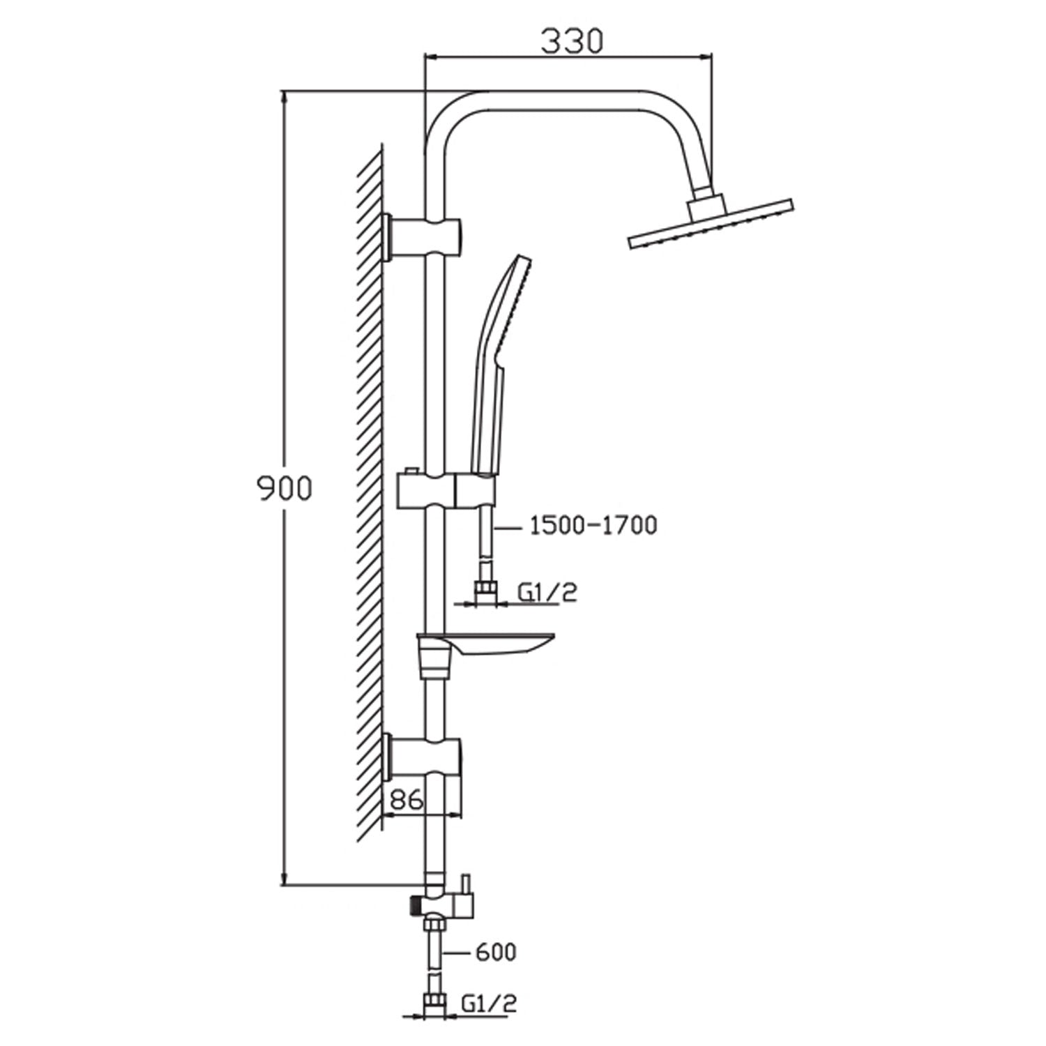 NSK Square Duş Sistemi Krom - N2921802