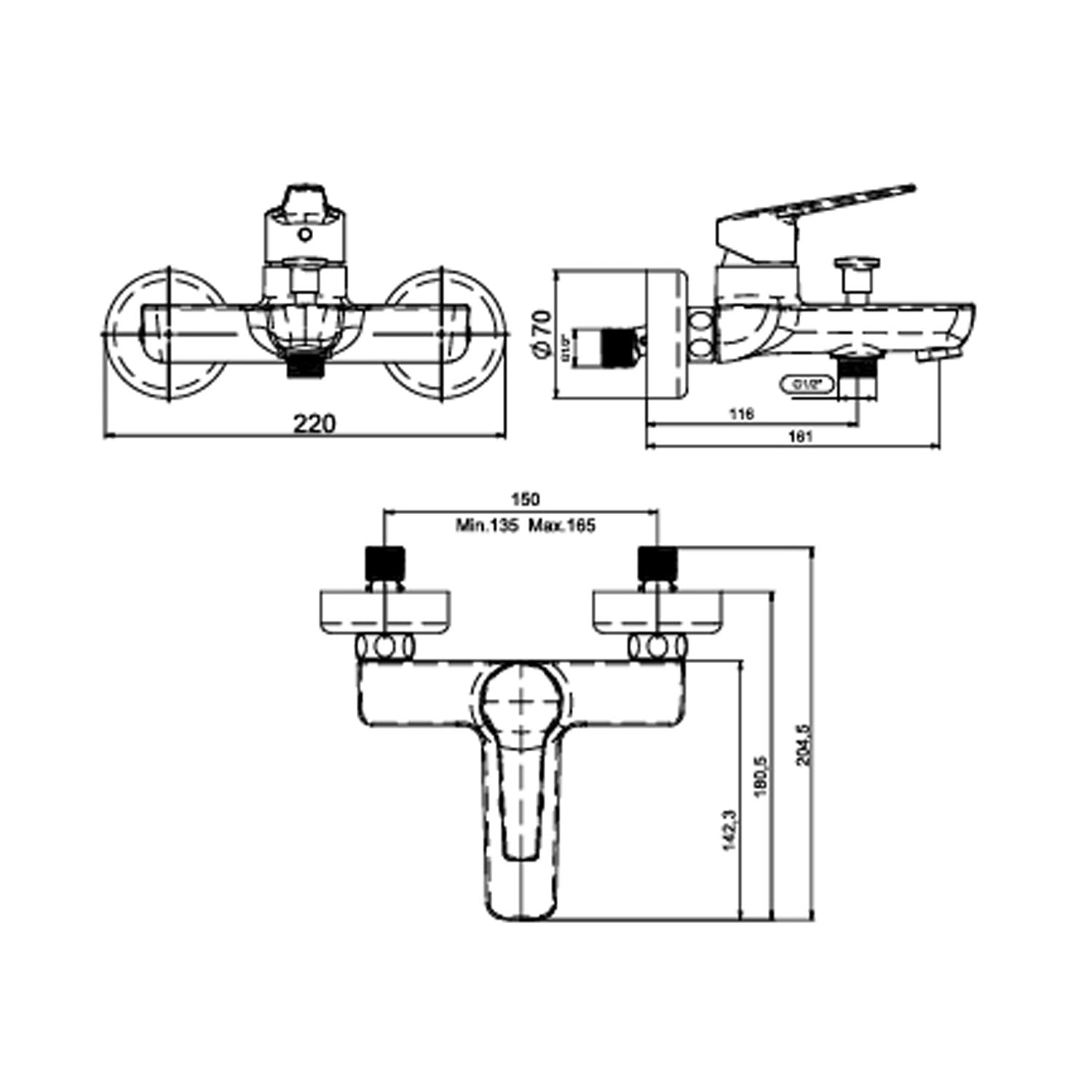 NSK Noxia Banyo Bataryası Krom - N3034502