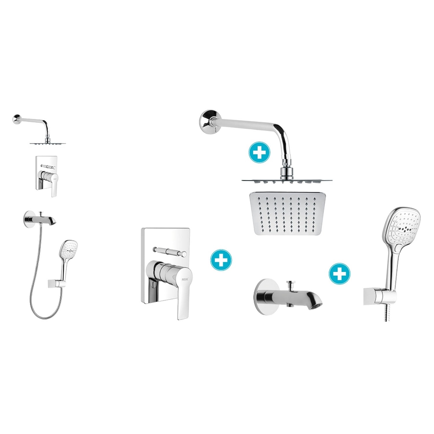 NSK Alamera Pack 5i 1 Arada Ankastre Banyo Seti Krom - N5003002