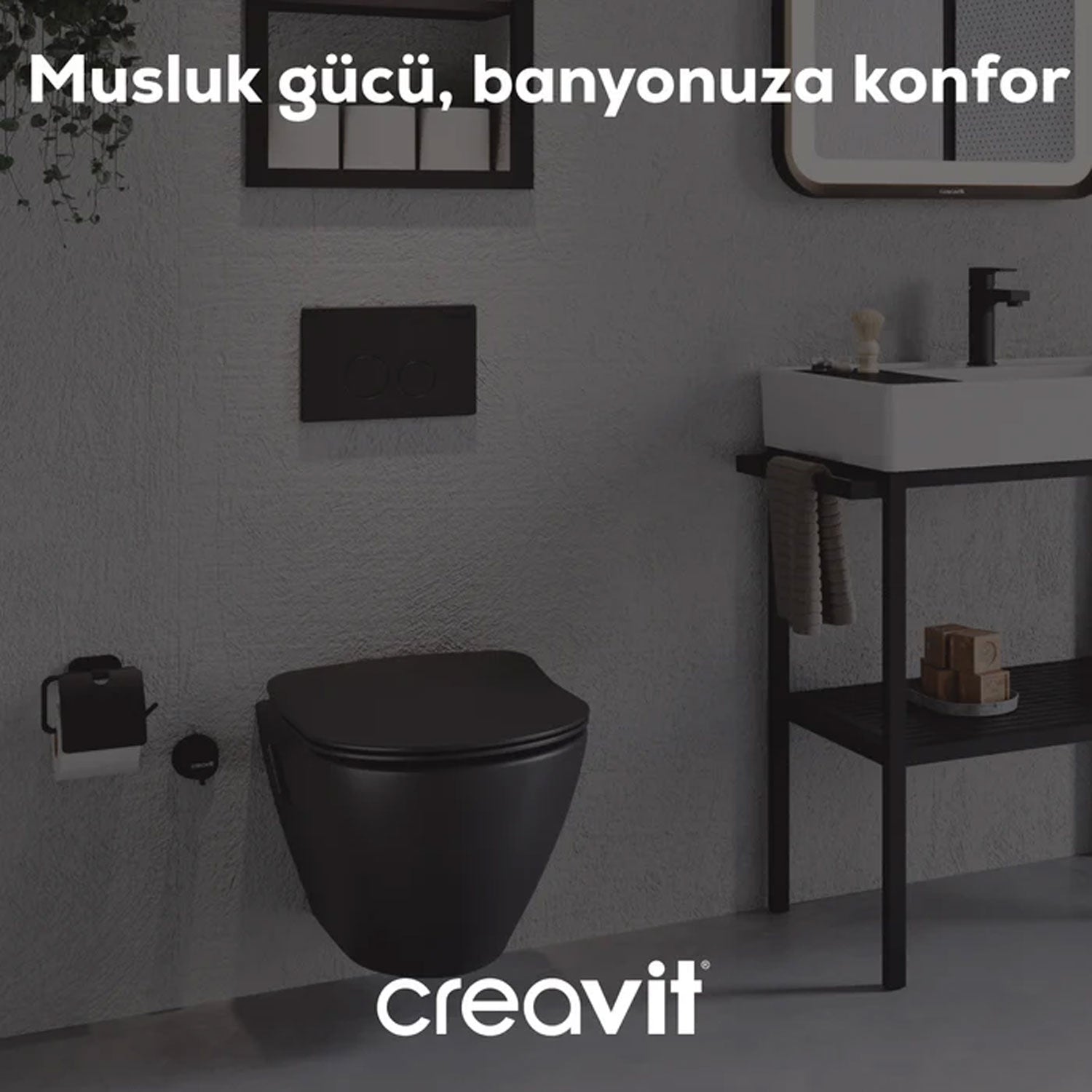 Creavit Ara Kesme Valfi 1/2-1/2" Siyah Mat - AC50L-SYM