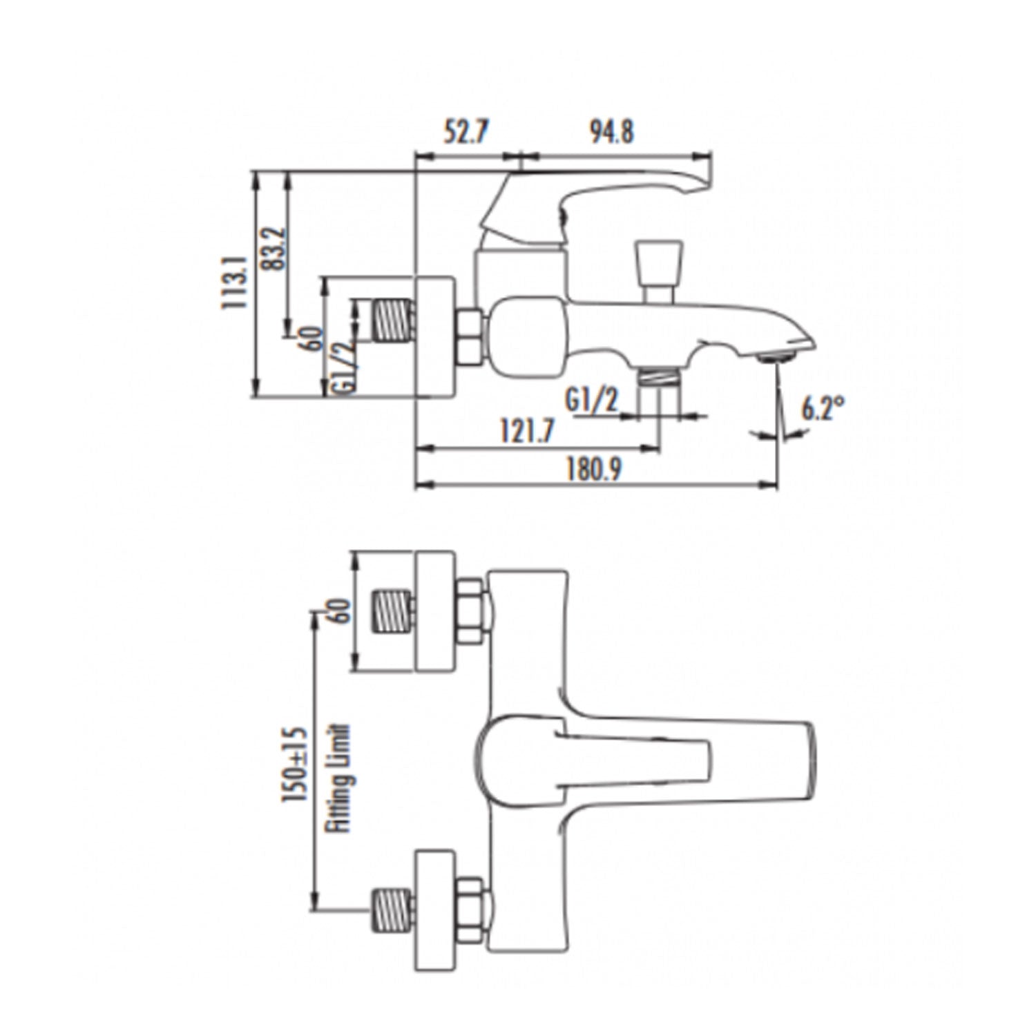 Creavit Avangart Banyo Armatürü Krom - AG2500