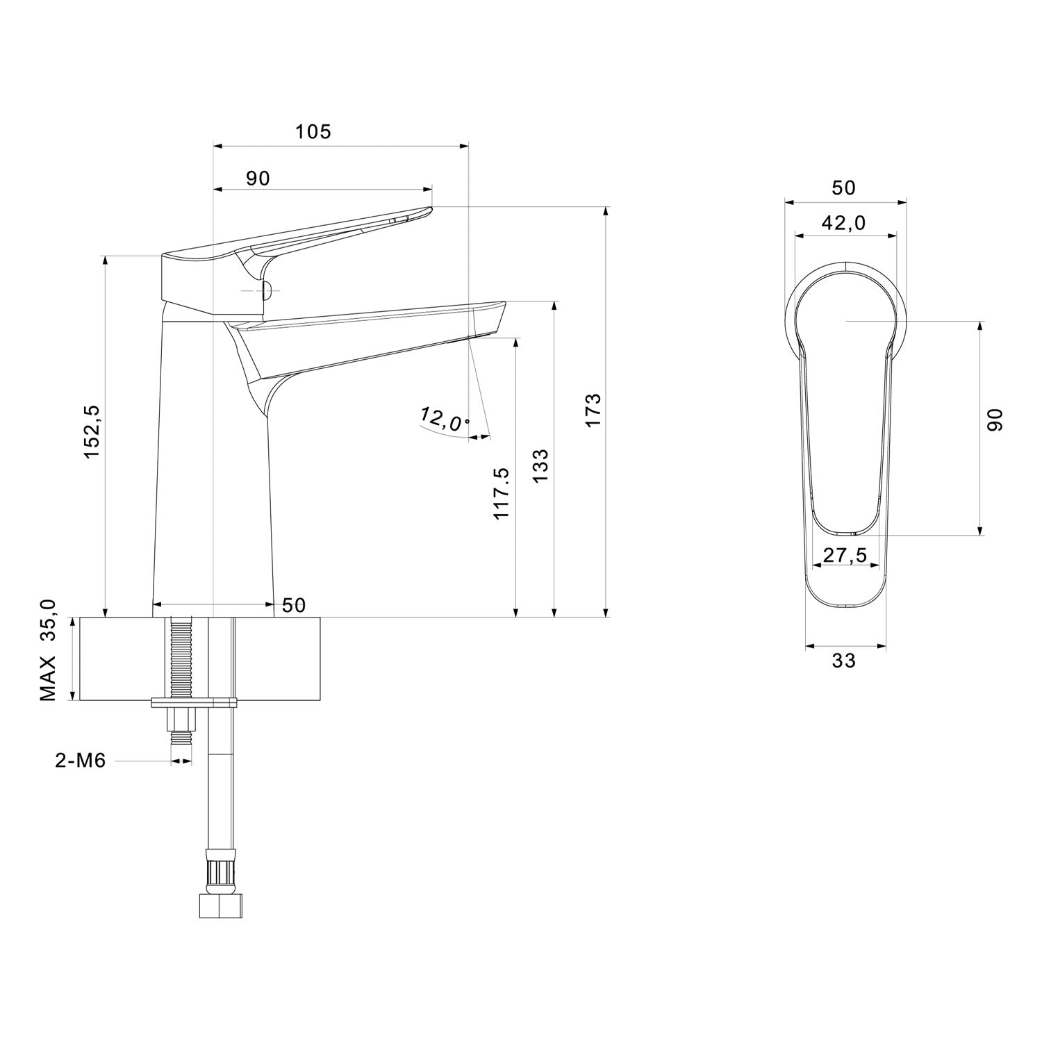 Creavit Bevel Lavabo Armatürü Krom - BV1500