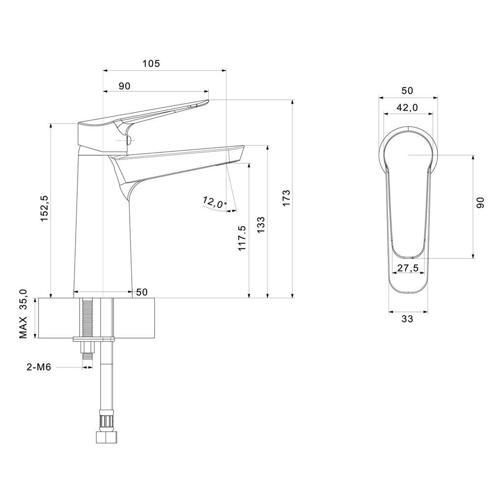 Creavit Bevel Lavabo Armatürü Krom - BV1500