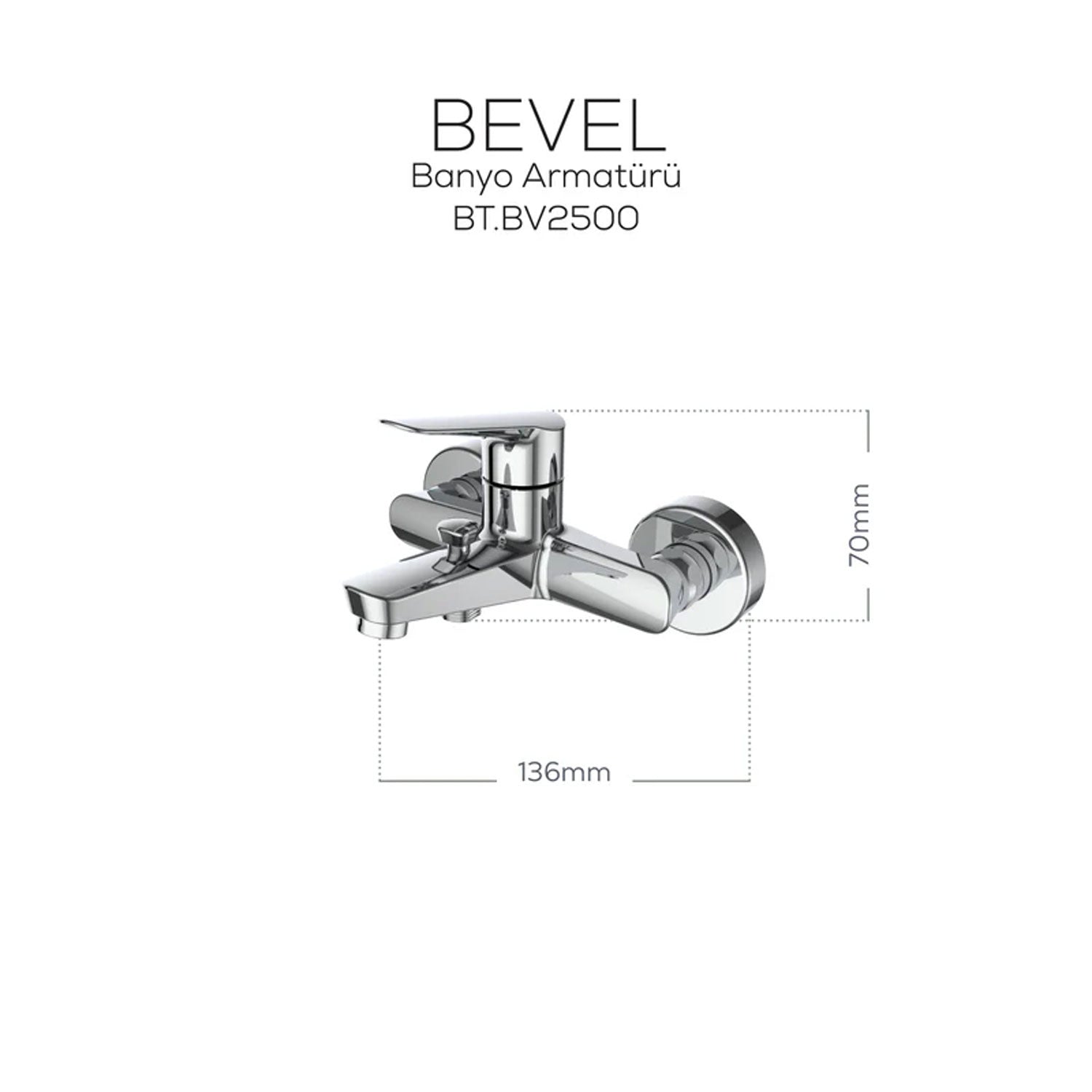 Creavit Bevel Banyo Armatürü Krom - BV2500