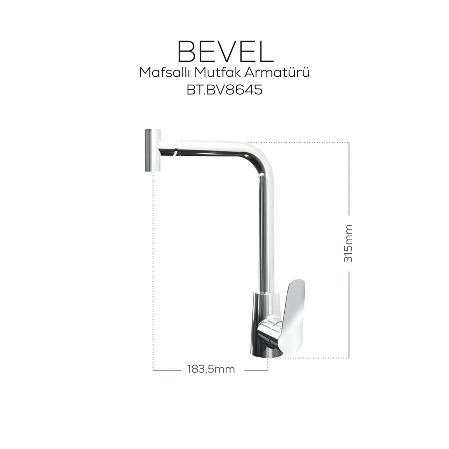 Creavit Bevel Mafsallı Mutfak Armatürü Krom - BV8645