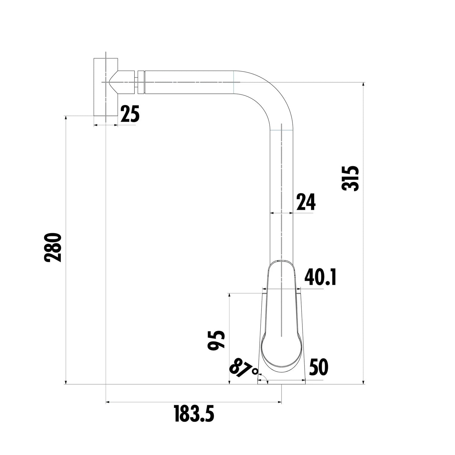 Creavit Bevel Mafsallı Mutfak Armatürü Krom - BV8645