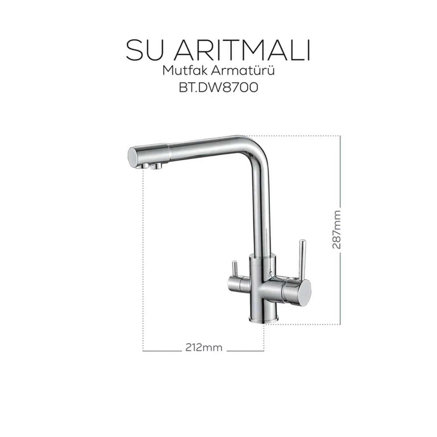 Creavit Su Arıtma Çıkışlı Mutfak Armatürü Krom - DW8700