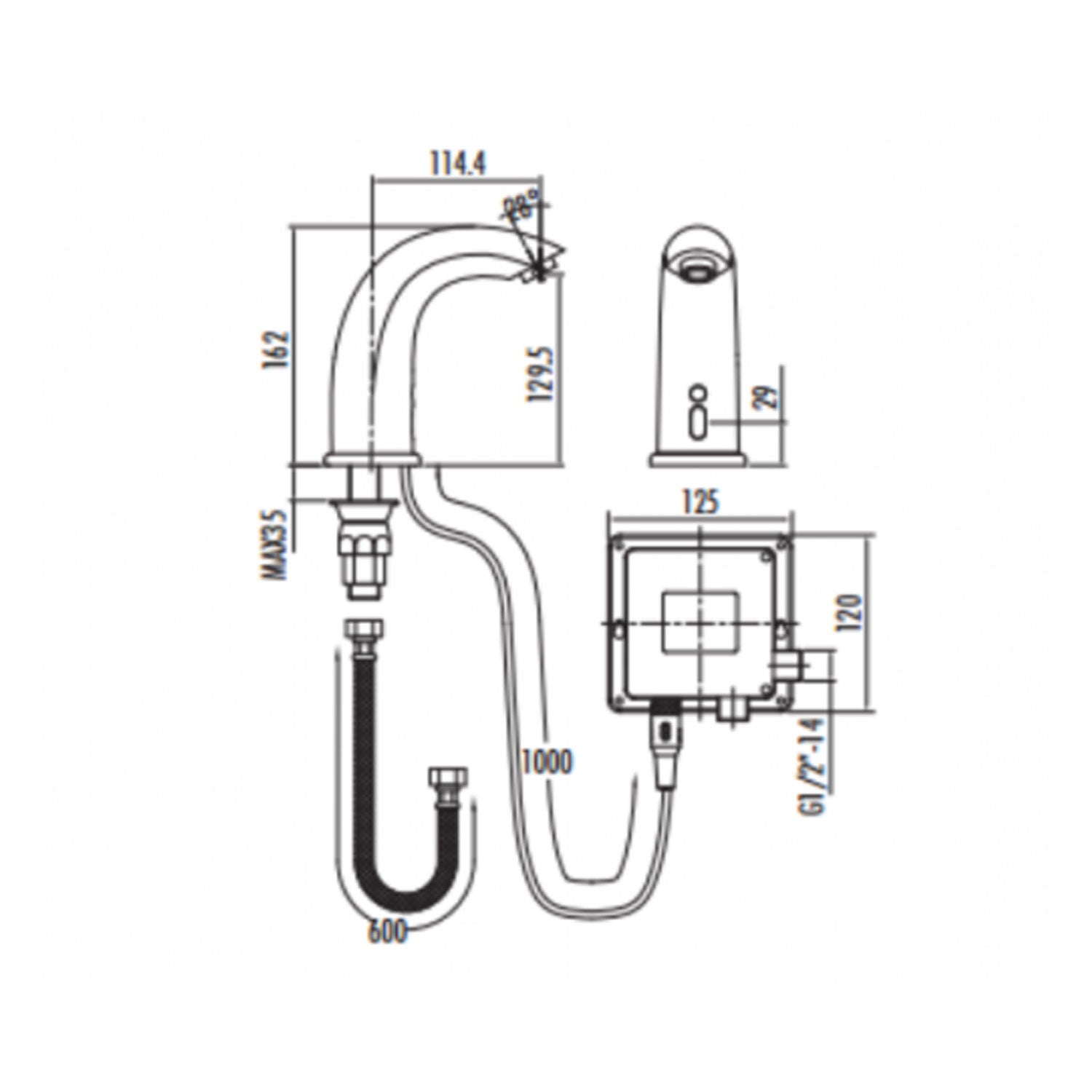 Creavit Fotoselli Lavabo Armatürü Tek Su Girişli AC/DC - ES2200