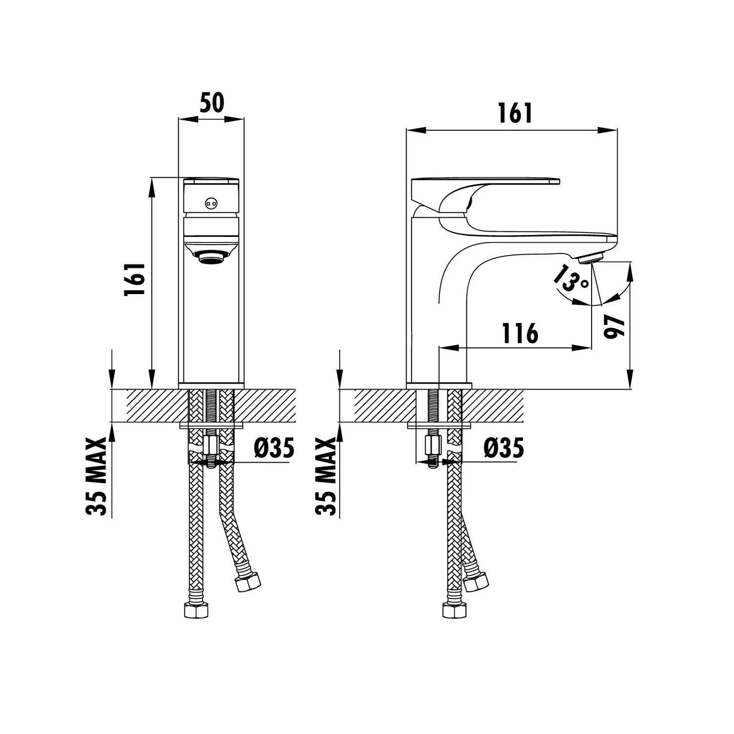Creavit Faye Lavabo Armatürü Krom - FY1500