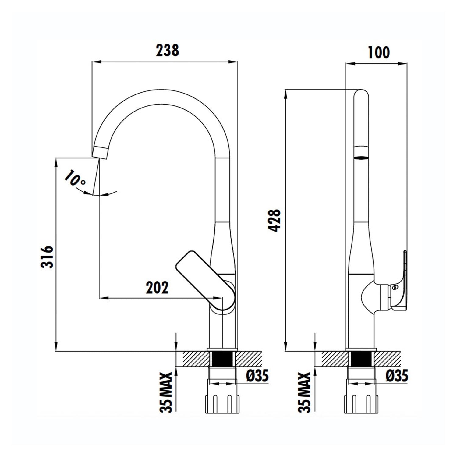 Creavit Faye Mutfak Armatürü Krom - FY8500
