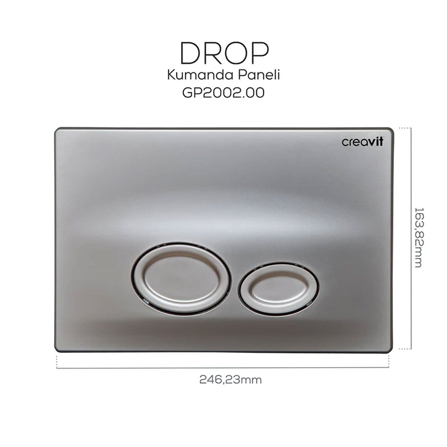 Creavit Drop Mat Gri Boyalı Kumanda Paneli - GP2002.00