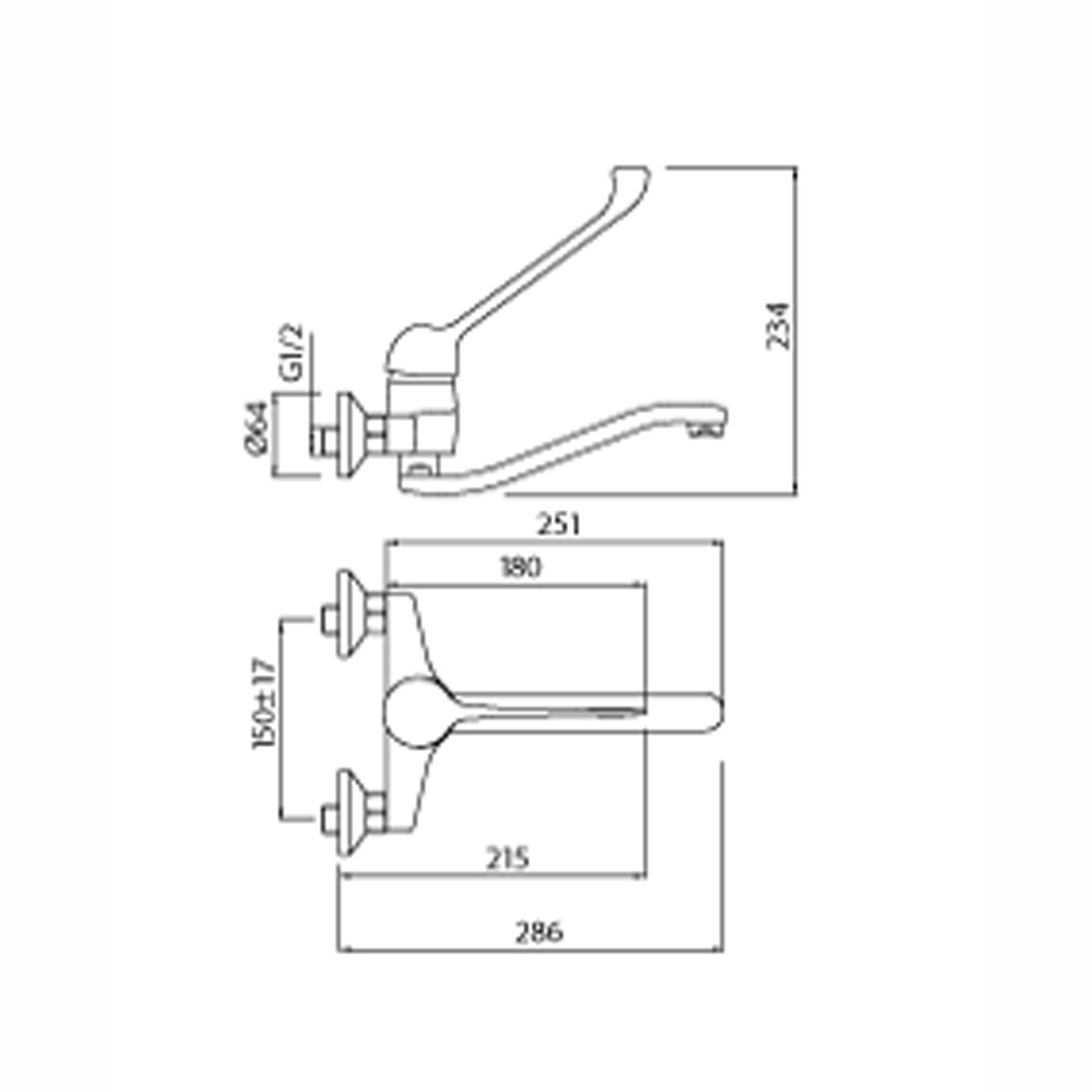 Creavit Medical Doktor Aplike Lavabo Armatürü - HM1106