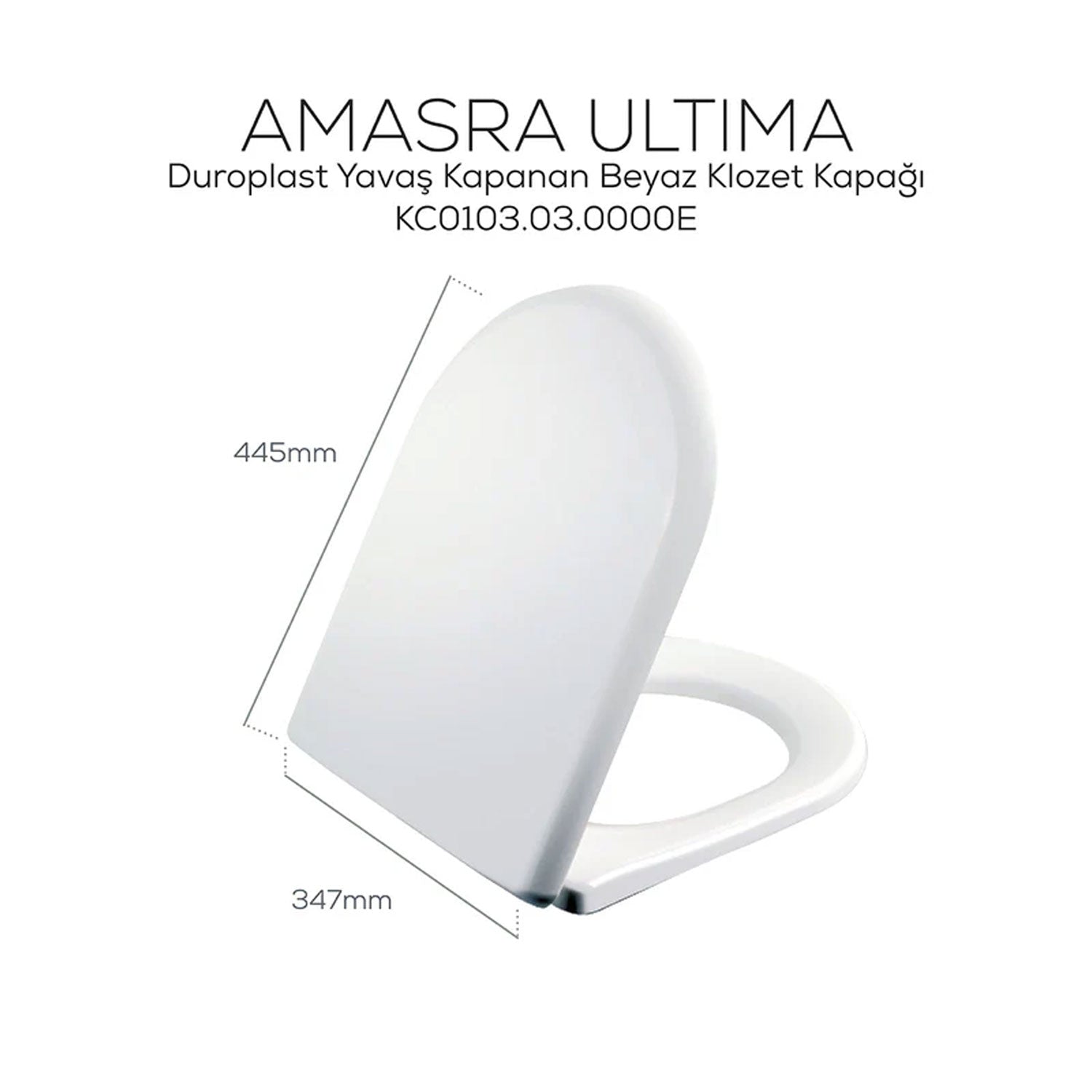 Creavit Amasra Ultima Duroplast Yavaş Kapanan Klozet Kapağı Beyaz - KC0103.03