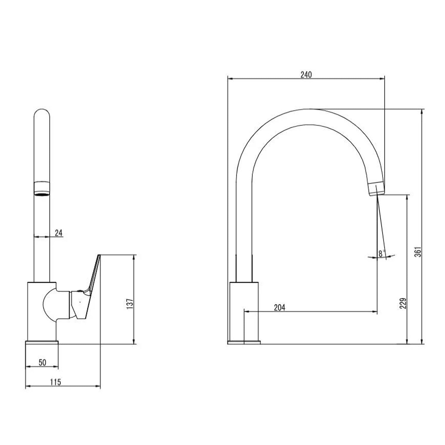 Creavit Luna Mutfak Armatürü Krom - LN8500