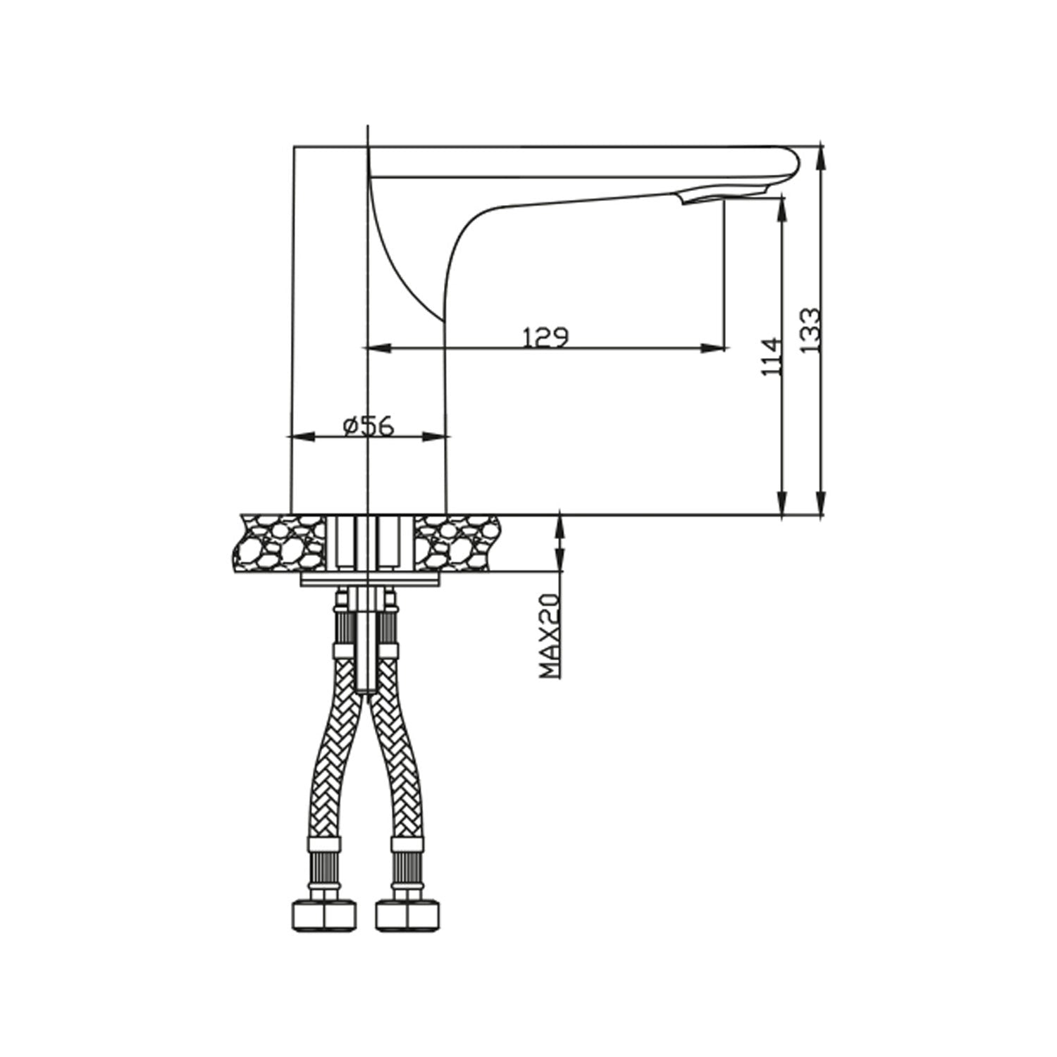 NSK Hybrid Fotoselli Lavabo Bataryası (Çift Su Girişli / Elektrikli+Pilli) Krom - N2100802