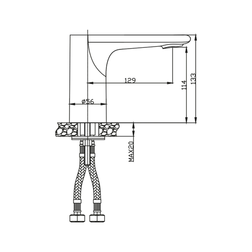 NSK Hybrid Fotoselli Lavabo Bataryası (Çift Su Girişli / Elektrikli+Pilli) Krom - N2100802