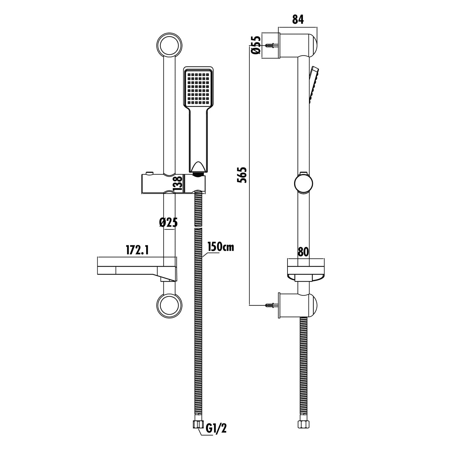 Creavit Sürgülü El Duş Seti 1 Fonksiyonlu Altın Renk - SH411G