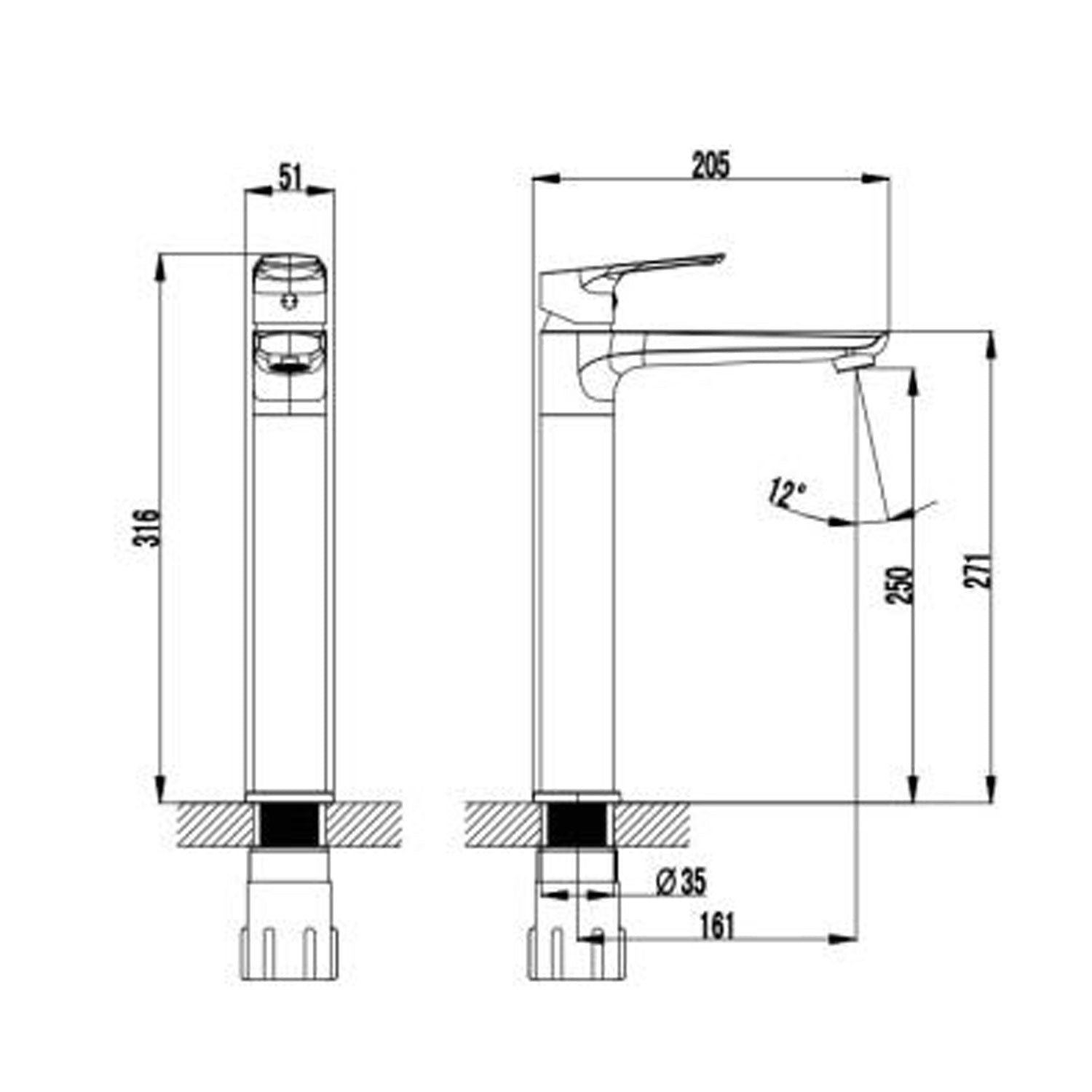 Creavit Solo Uzun Lavabo Armatürü Krom - SO6500