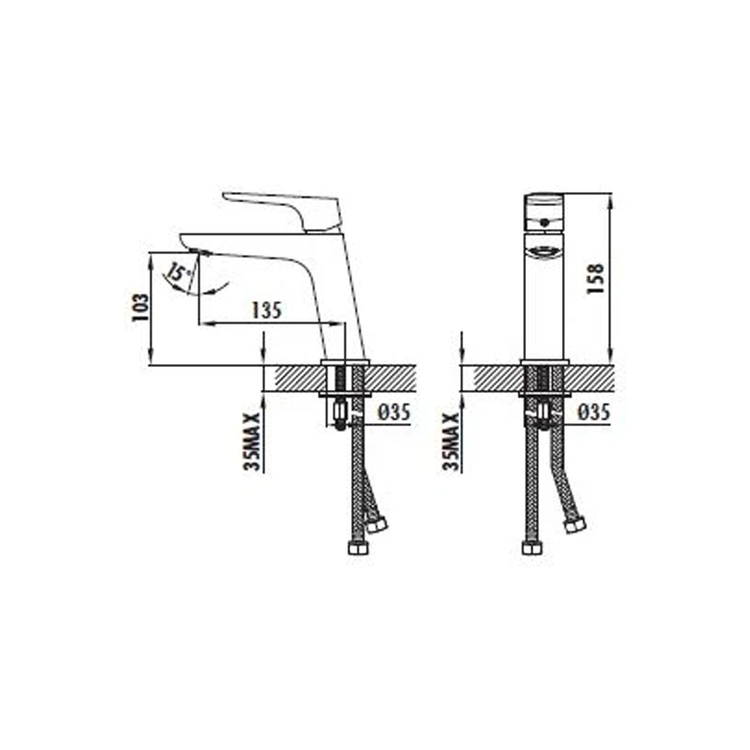 Creavit Slope Lavabo Armatürü Krom - SP1500