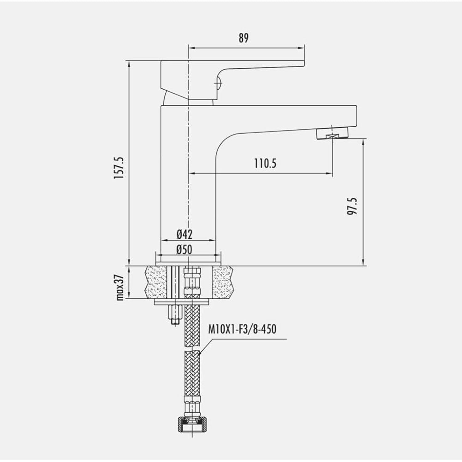 Creavit Sharp Lavabo Armatürü Krom - SR1500