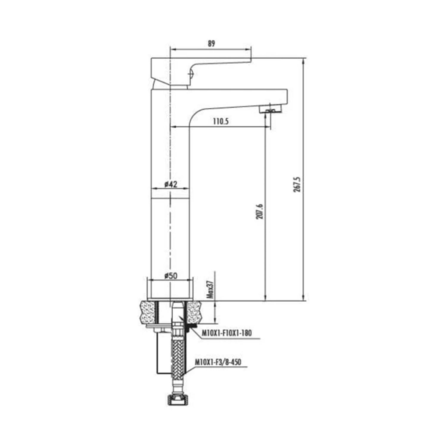 Creavit Sharp Uzun Lavabo Armatürü Krom - SR6500