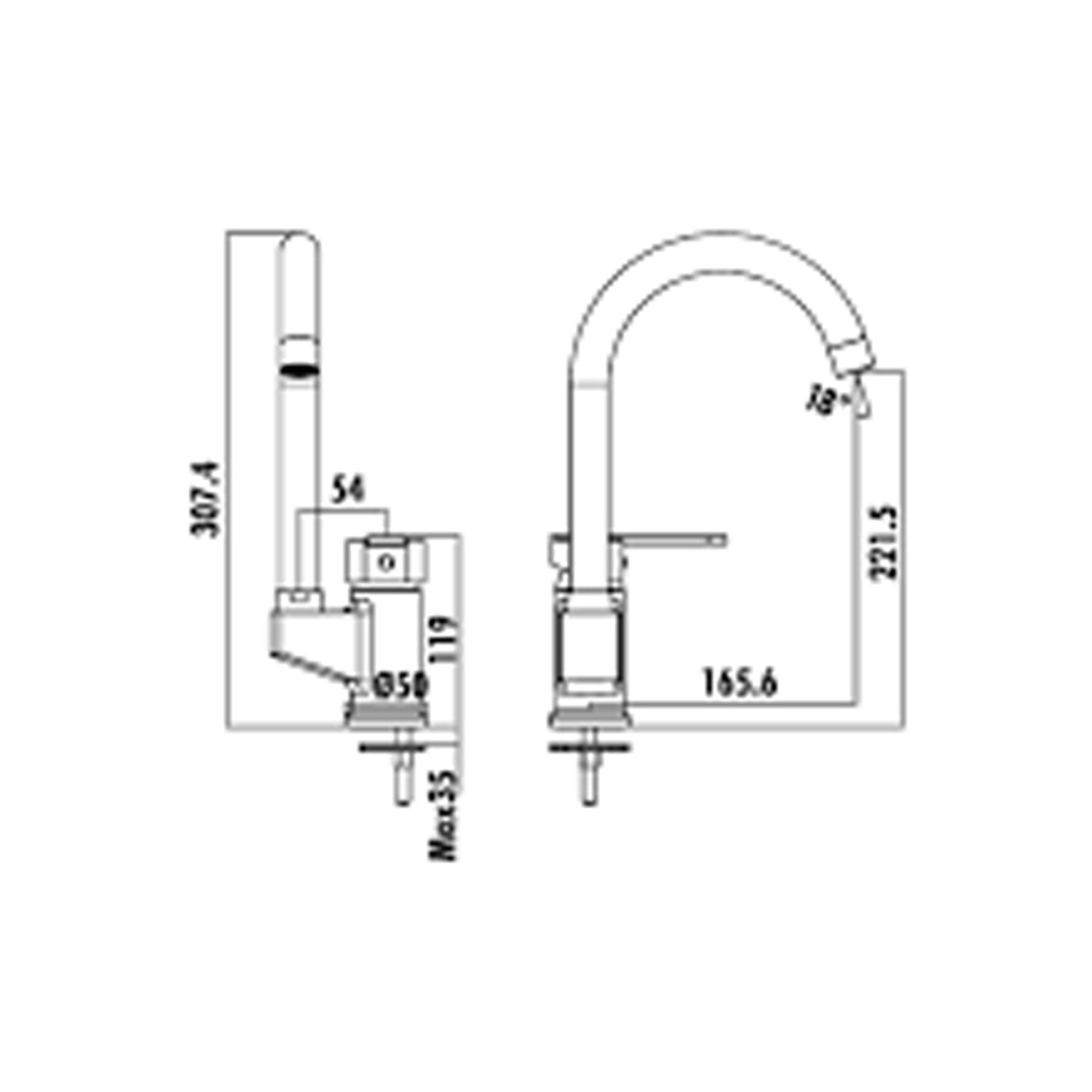 Creavit Vega Kuğu Lavabo Armatürü Krom - VG1509