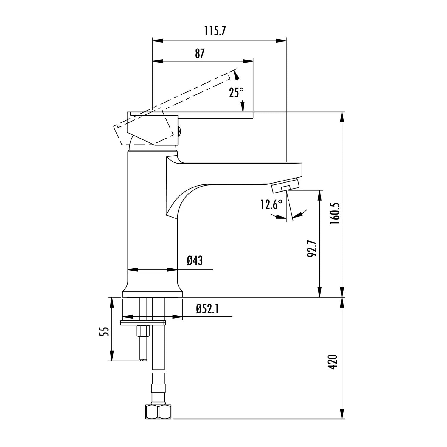 Creavit Vega Lavabo Armatürü Krom - VG1840